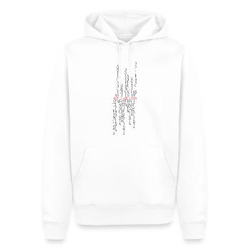 Antifascista Typo Collage red/black - Men’s Premium Organic Hoodie - white - Front - Nico (187cm)