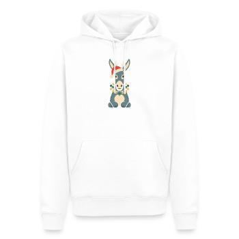 Esel Elfe Weihnachten Lustig Süß Niedlich Geschenk - Männer Premium Bio Hoodie - Weiß - Vorne - Nico (187cm)
