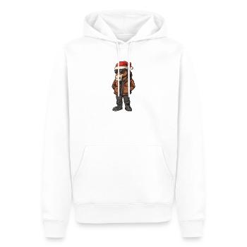 Cheval Noël Hiver - Sweat à capuche Premium bio Homme - blanc - Devant - Nico (187cm)