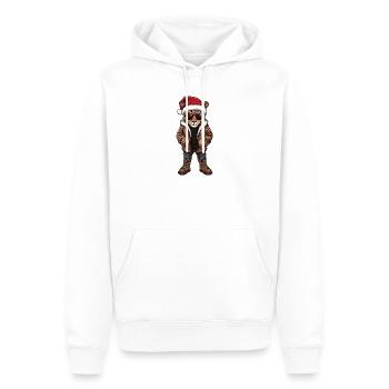 Noël Léopard Hiver - Sweat à capuche Premium bio Homme - blanc - Devant - Nico (187cm)