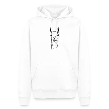Lama - Männer Premium Bio Hoodie - Weiß - Vorne - Nico (187cm)