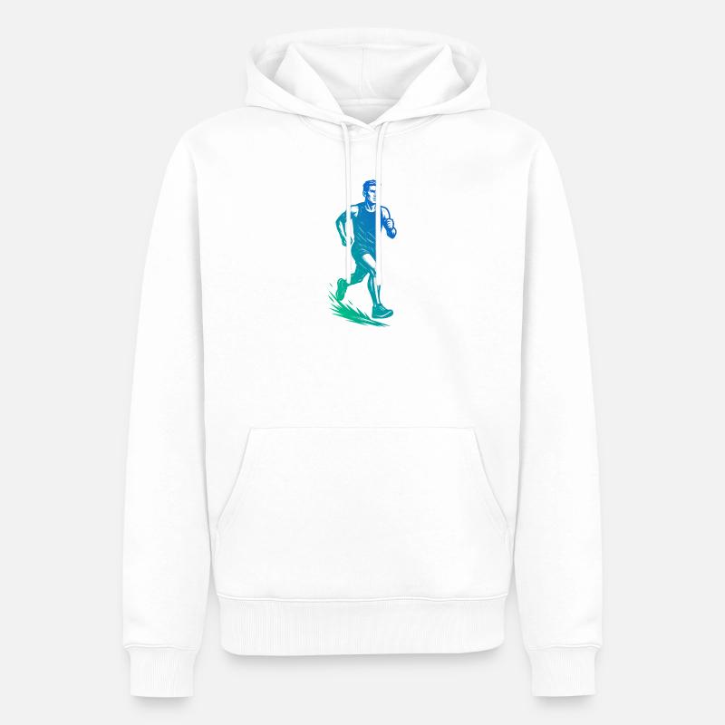 Conception de course pleine de caractère - Sweat à capuche Premium bio Homme - blanc