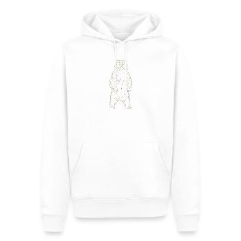 Minimalistische Bär Silhouette Freiheit Nationalpa - Männer Premium Bio Hoodie - Weiß - Vorne - Nico (187cm)