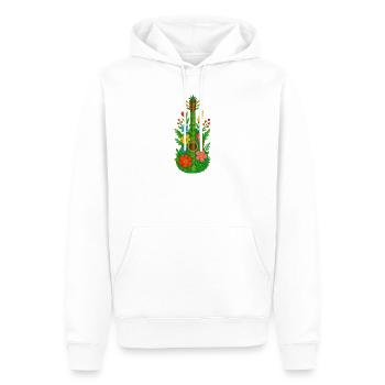 Floral Guitar Aquarell Bloom - Männer Premium Bio Hoodie - Weiß - Vorne - Nico (187cm)