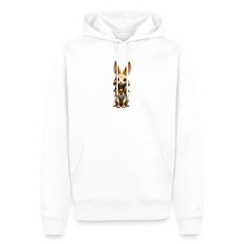 Kriegerkaninchen in goldener Rüstung - Männer Premium Bio Hoodie - Weiß - Vorne - Nico (187cm)