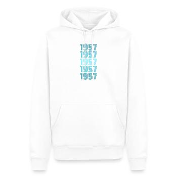 Gift for Vintage 1957 - Men’s Premium Organic Hoodie - white - Front - Nico (187cm)