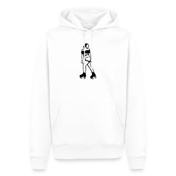 Patineur à roulettes - Sweat à capuche Premium bio Homme - blanc - Devant - Nico (187cm)