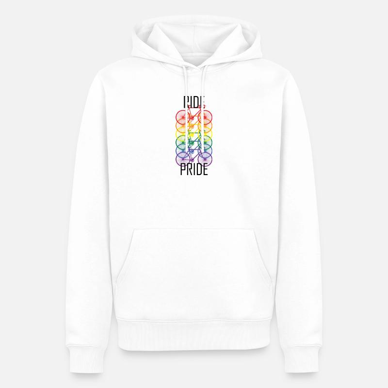 PRIDE Conception de vélos - Sweat à capuche Premium bio Homme - blanc