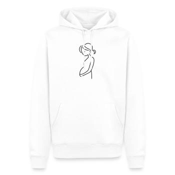 enceinte - Sweat à capuche Premium bio Homme - blanc - Devant - Nico (187cm)