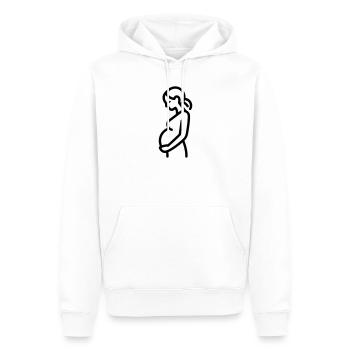 femme enceinte - Sweat à capuche Premium bio Homme - blanc - Devant - Nico (187cm)