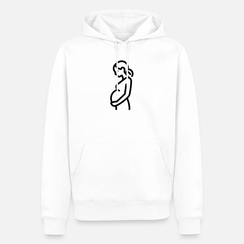 femme enceinte - Sweat à capuche Premium bio Homme - blanc