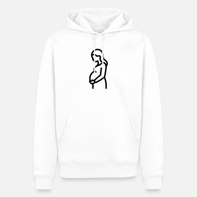 grossesse - Sweat à capuche Premium bio Homme - blanc