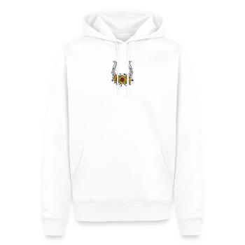 Motif de fer à cheval tournesol - Sweat à capuche Premium bio Homme - blanc - Devant - Nico (187cm)
