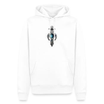Fragment Sacré – Sigil Mystique - Sweat à capuche Premium bio Homme - blanc - Devant - Nico (187cm)