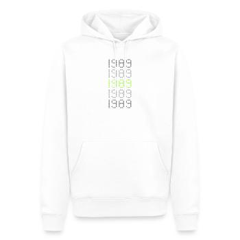 Style 1989 - Sweat à capuche Premium bio Homme - blanc - Devant - Nico (187cm)