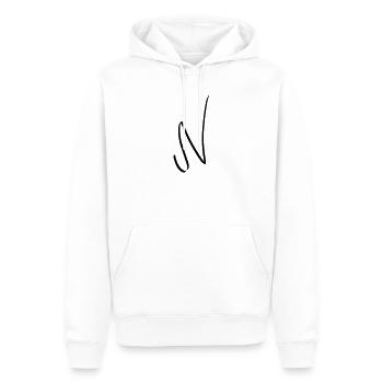 Buchstabe N - Männer Premium Bio Hoodie - Weiß - Vorne - Nico (187cm)