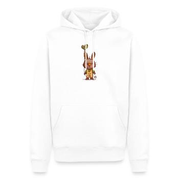 Bunny with Heart Balloon in Watercolor - Men’s Premium Organic Hoodie - white - Front - Nico (187cm)