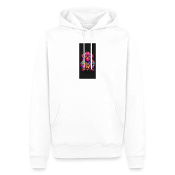 Neon Crazy mit funkelnden Sonnenbrillen - Männer Premium Bio Hoodie - Weiß - Vorne - Nico (187cm)
