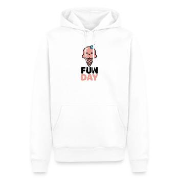 Fun Day Eiscreme Logo - Männer Premium Bio Hoodie - Weiß - Vorne - Nico (187cm)