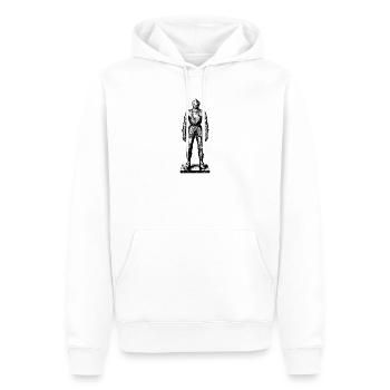 Mittelalterliche Ritterrüstung – Gravurstil - Männer Premium Bio Hoodie - Weiß - Vorne - Nico (187cm)