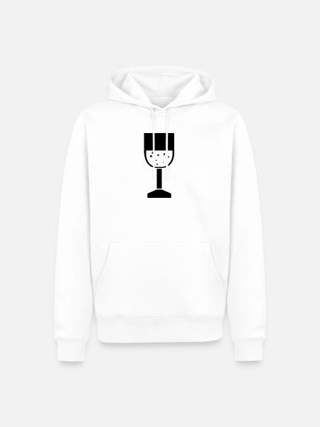 Weinglas - Männer Premium Bio Hoodie - Weiß