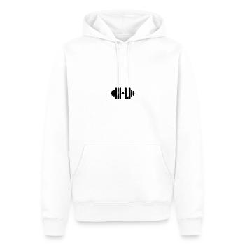 haltère - Sweat à capuche Premium bio Homme - blanc - Devant - Nico (187cm)