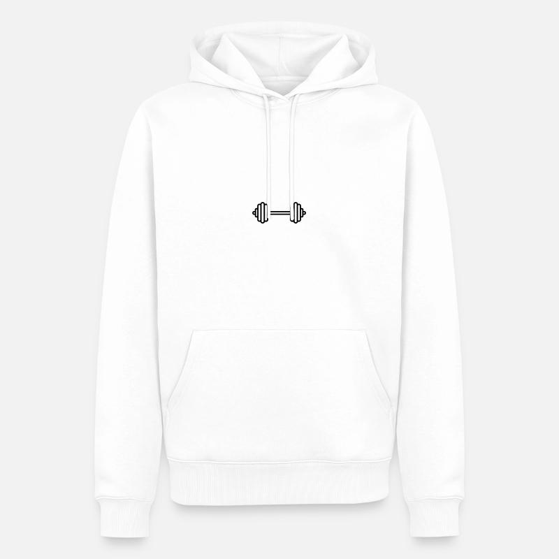 haltère - Sweat à capuche Premium bio Homme - blanc