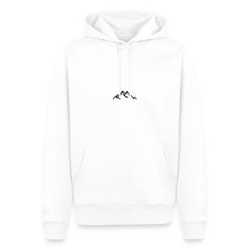 Berg - Männer Premium Bio Hoodie - Weiß - Vorne - Nico (187cm)