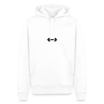 Hantel - Männer Premium Bio Hoodie - Weiß - Vorne - Nico (187cm)