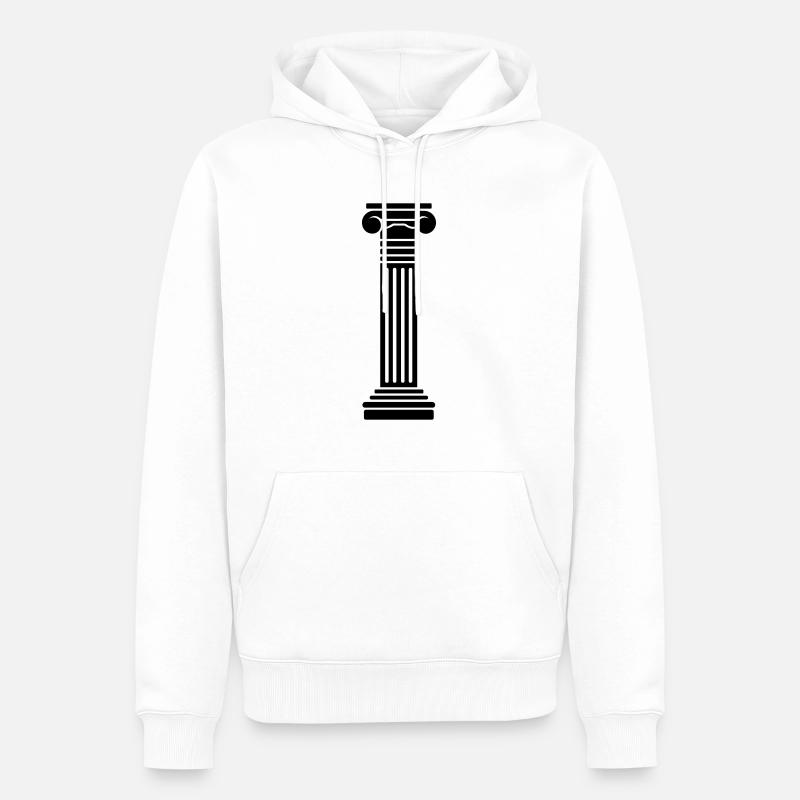 Griechische Säule - Männer Premium Bio Hoodie - Weiß
