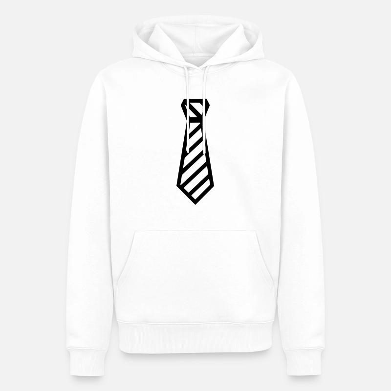 Cravate - Sweat à capuche Premium bio Homme - blanc