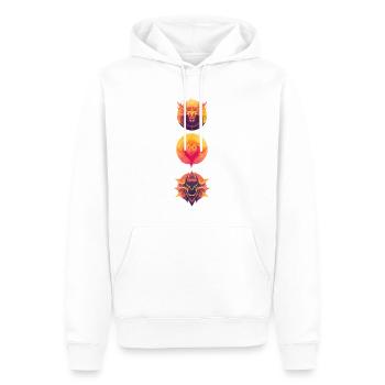 Zeichen Fabelwesen - Männer Premium Bio Hoodie - Weiß - Vorne - Nico (187cm)