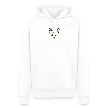 Katzenmotiv – Farbe & Augen personalisierbar - Männer Premium Bio Hoodie - Weiß - Vorne - Nico (187cm)