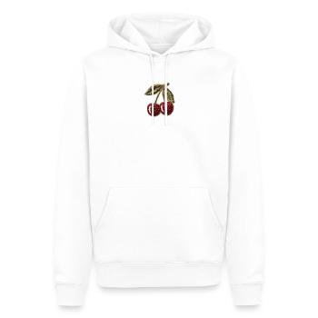 Cherries Embroidery Patch Design - Men’s Premium Organic Hoodie - white - Front - Nico (187cm)