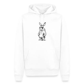 Lapin de Pâques cool Lapin de Pâques heureux - Sweat à capuche Premium bio Homme - blanc - Devant - Nico (187cm)