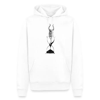 Hourglass Skull Rock Metal - Men’s Premium Organic Hoodie - white - Front - Nico (187cm)