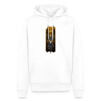 Conception de tatouage de tête d’antilope avec des yeux brillants - Sweat à capuche Premium bio Homme - blanc - Devant - Nico (187cm)