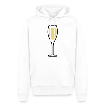 Glass Of Sparkling Wine (Oval / Closed / 2C) - Men’s Premium Organic Hoodie - white - Front - Nico (187cm)