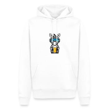 Bière Zebra Ski - Sweat à capuche Premium bio Homme - blanc - Devant - Nico (187cm)
