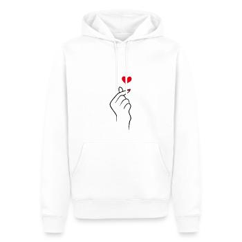 Hand with a Heart - Men’s Premium Organic Hoodie - white - Front - Nico (187cm)