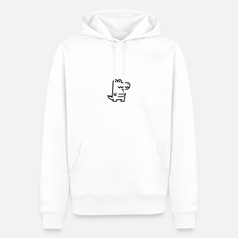 crocodile - Sweat à capuche Premium bio Homme - blanc
