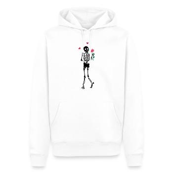 Courting Squelette - Sweat à capuche Premium bio Homme - blanc - Devant - Nico (187cm)