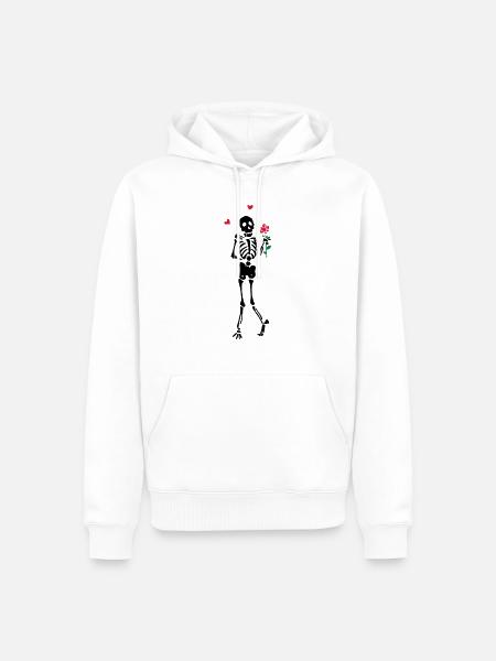 Courting Skeleton - Men’s Premium Organic Hoodie - white