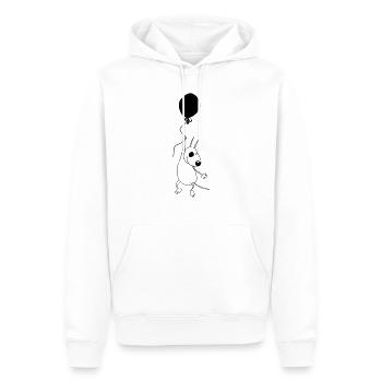 Bully mit Luftballon - Männer Premium Bio Hoodie - Weiß - Vorne - Nico (187cm)