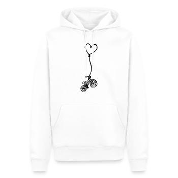 Fahrrad mit Herz am Seil - Männer Premium Bio Hoodie - Weiß - Vorne - Nico (187cm)