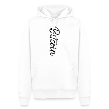 Bitcoin Graffiti Brush dark - Männer Premium Bio Hoodie - Weiß - Vorne - Nico (187cm)