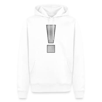 Point d’exclamation de ponctuation ! Argent - Sweat à capuche Premium bio Homme - blanc - Devant - Nico (187cm)