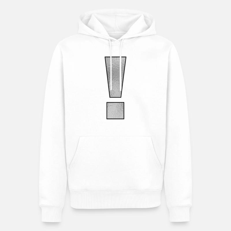 Satzzeichen Ausrufezeichen ! Silber - Männer Premium Bio Hoodie - Weiß