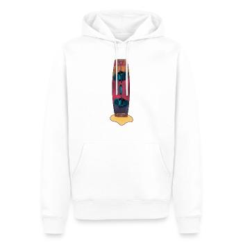 Kiteboard im Sand - Männer Premium Bio Hoodie - Weiß - Vorne - Nico (187cm)