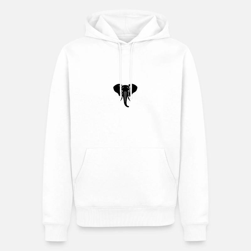 éléphant - Sweat à capuche Premium bio Homme - blanc